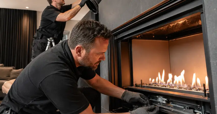 fireplace technicians Ontario servicing gas insert and chimney liner