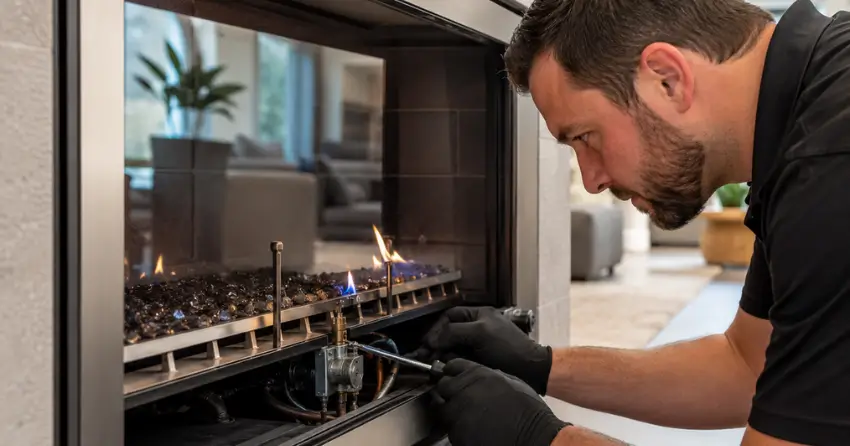 gas fireplace pilot light inspection indoor repair Ontario