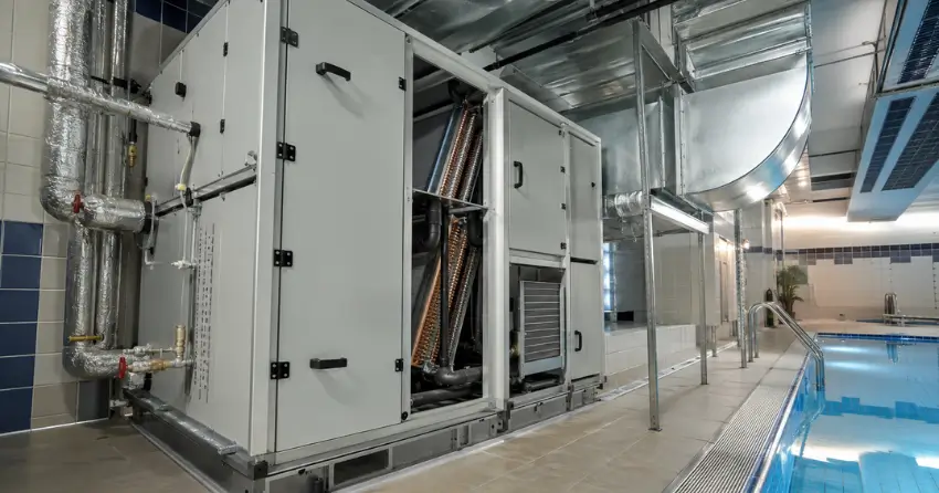 indoor pool dehumidifier heat recovery system installation
