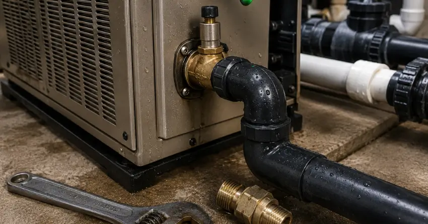 pool heater leak repair completed operational test Ontario