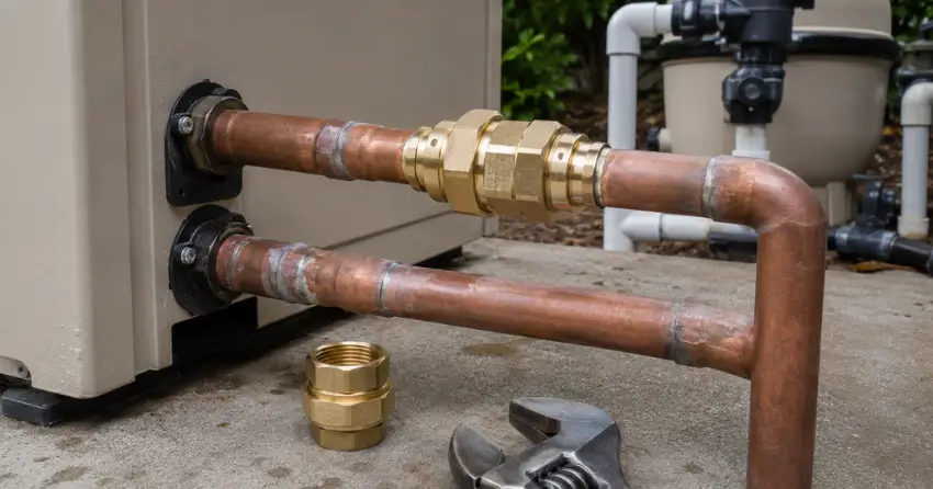 pool heater plumbing fitting replacement Ontario
